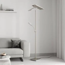 Lucande LED-Deckenfluter Parthena, Nickel 13 Lucande LED-Deckenfluter Parthena, Nickel -Lucande 9624291 2