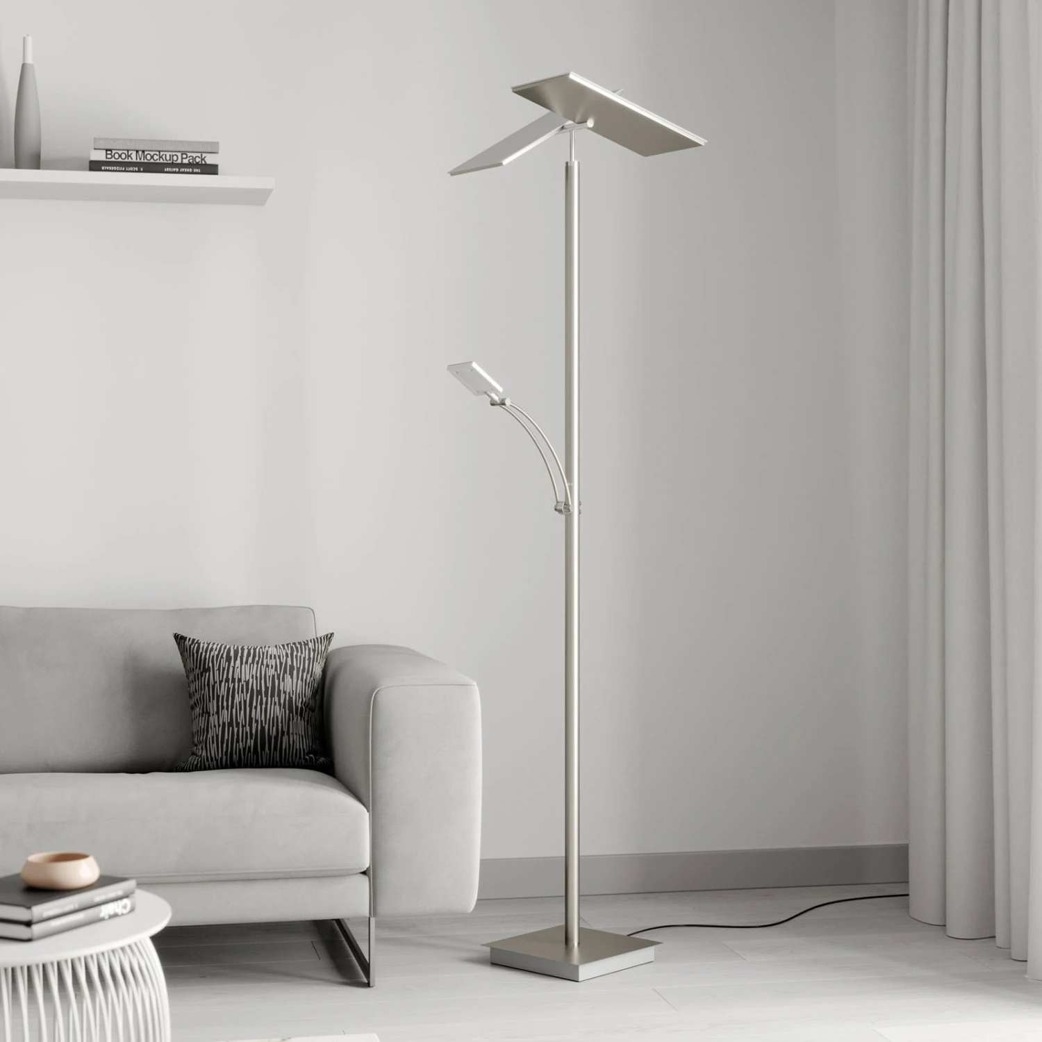 Lucande LED-Deckenfluter Parthena, Nickel 5 Lucande LED-Deckenfluter Parthena, Nickel – Bild 3