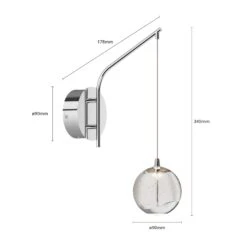 Lucande LED-Wandlampe Hayley M. Hängender Kugel, Chrom 16 Lucande LED-Wandlampe Hayley M. Hängender Kugel, Chrom -Lucande 9624363 5