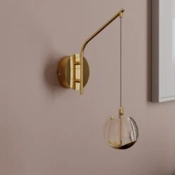 Lucande LED-Wandlampe Hayley M. Hängender Kugel, Gold -Lucande 9624364 2