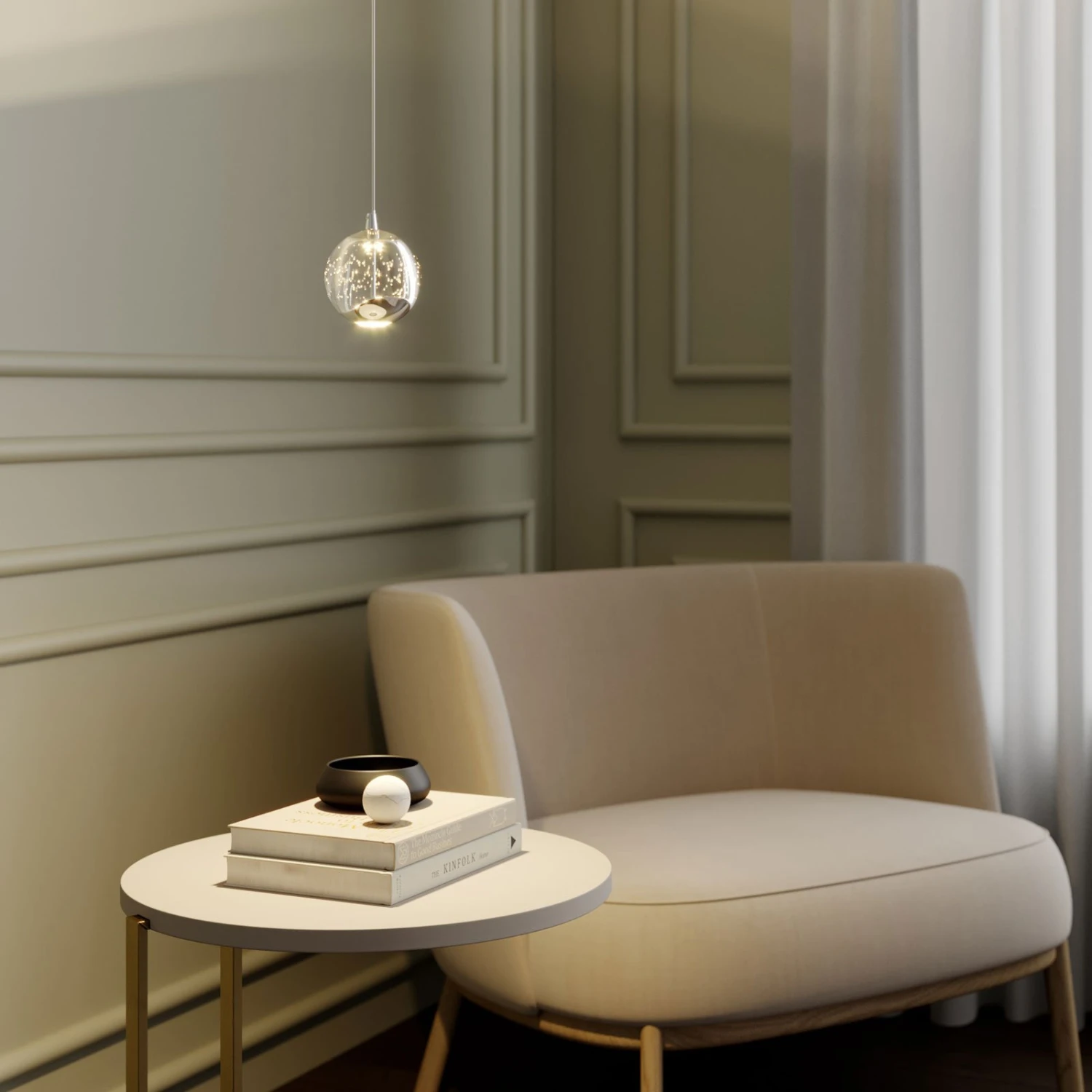 Lucande LED-Pendellampe Hayley Mit Glaskugel, 1-fl., Chrom 4 Lucande LED-Pendellampe Hayley Mit Glaskugel, 1-fl., Chrom – Bild 2