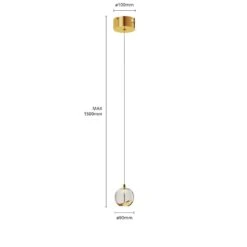 Lucande LED-Pendellampe Hayley Mit Glaskugel, 1-fl., Gold -Lucande 9624366 6