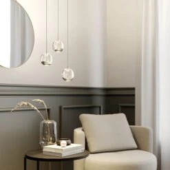 Lucande LED-Pendellampe Hayley M. Glaskugeln, 3-fl., Chrom -Lucande 9624367 1