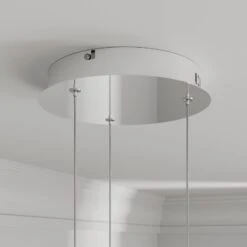 Lucande LED-Pendellampe Hayley M. Glaskugeln, 3-fl., Chrom -Lucande 9624367 3