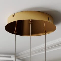 Lucande LED-Pendellampe Hayley M. Glaskugeln, 3-fl., Gold -Lucande 9624368 3