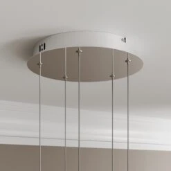 Lucande LED-Pendellampe Hayley, 5-fl., Rund, Chrom -Lucande 9624369 8