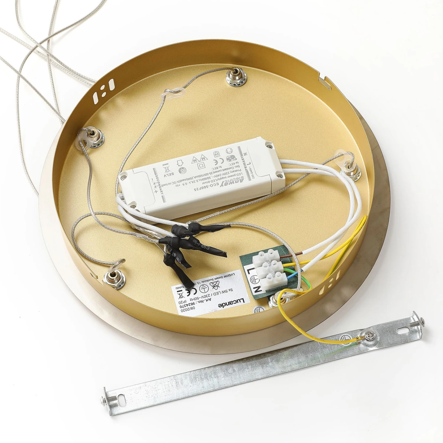 Lucande LED-Pendellampe Hayley, 5-fl., Rund, Gold 10 Lucande LED-Pendellampe Hayley, 5-fl., Rund, Gold – Bild 8