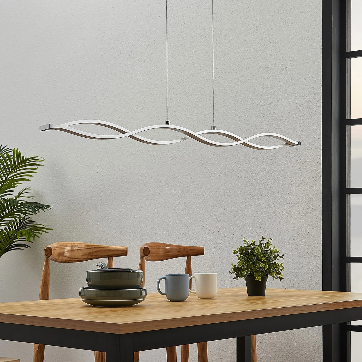 Lucande LED-Balkenpendelleuchte Roan, Wellenförmig 5 Lucande LED-Balkenpendelleuchte Roan, Wellenförmig – Bild 3