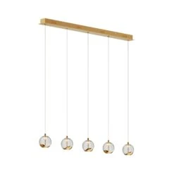 Lucande LED-Pendellampe Hayley, 5-fl., Länglich, Gold 16 Lucande LED-Pendellampe Hayley, 5-fl., Länglich, Gold -Lucande 9624458 5