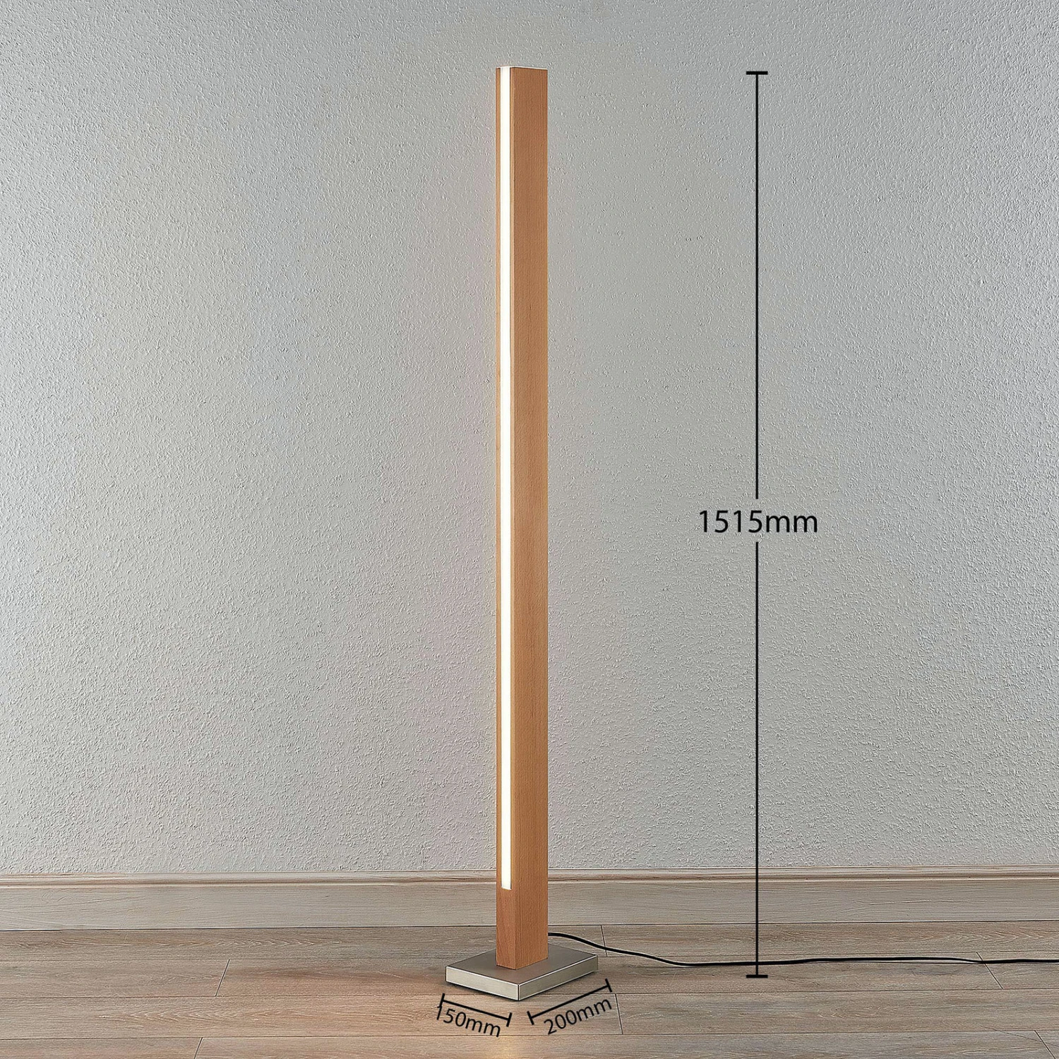 Lucande LED-Holz-Stehleuchte Tamlin, Buchefarben 7 Lucande LED-Holz-Stehleuchte Tamlin, Buchefarben – Bild 5