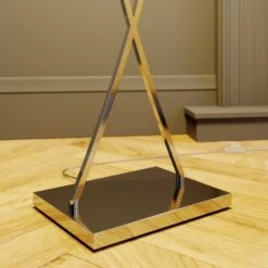 Lucande Evaine Stehleuchte, Chrom, Schirm Weiß -Lucande 9624551 3