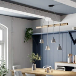 Lucande Asta Pendellampe Mit Betonschirmen -Lucande 9624576 1