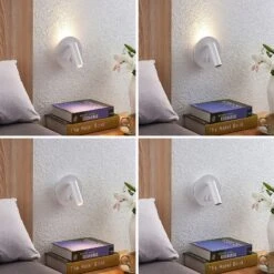 Lucande Magya LED-Wandleuchte Weiß 2-fl. Rund -Lucande 9624586 4