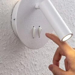 Lucande Magya LED-Wandleuchte Weiß 2-fl. Rund -Lucande 9624586 6