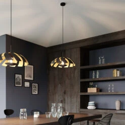 Lucande Archilleas Pendelleuchte, Schwarz-gold -Lucande 9624690 1