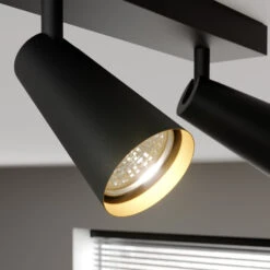 Lucande Angelina Deckenlampe Schwarz-gold, 2-fl. -Lucande 9624852 4