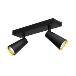 Lucande Angelina Deckenlampe Schwarz-gold, 2-fl. -Lucande 9624852 5