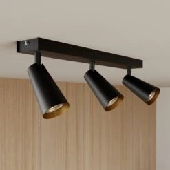 Lucande Angelina Deckenlampe Schwarz-gold, 3-fl. -Lucande 9624854 2