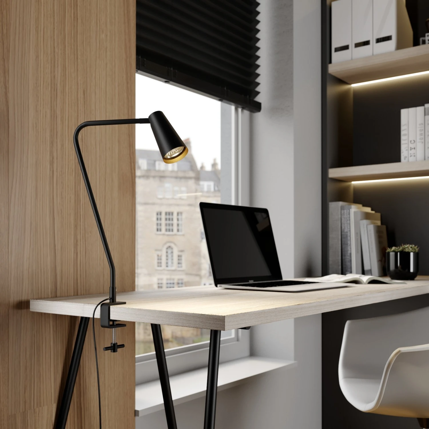 Lucande Angelina Klemmleuchte, Schwarz-gold 4 Lucande Angelina Klemmleuchte, Schwarz-gold – Bild 2