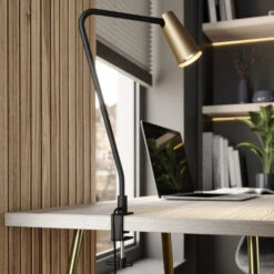 Lucande Angelina Klemmleuchte, Messing-gold