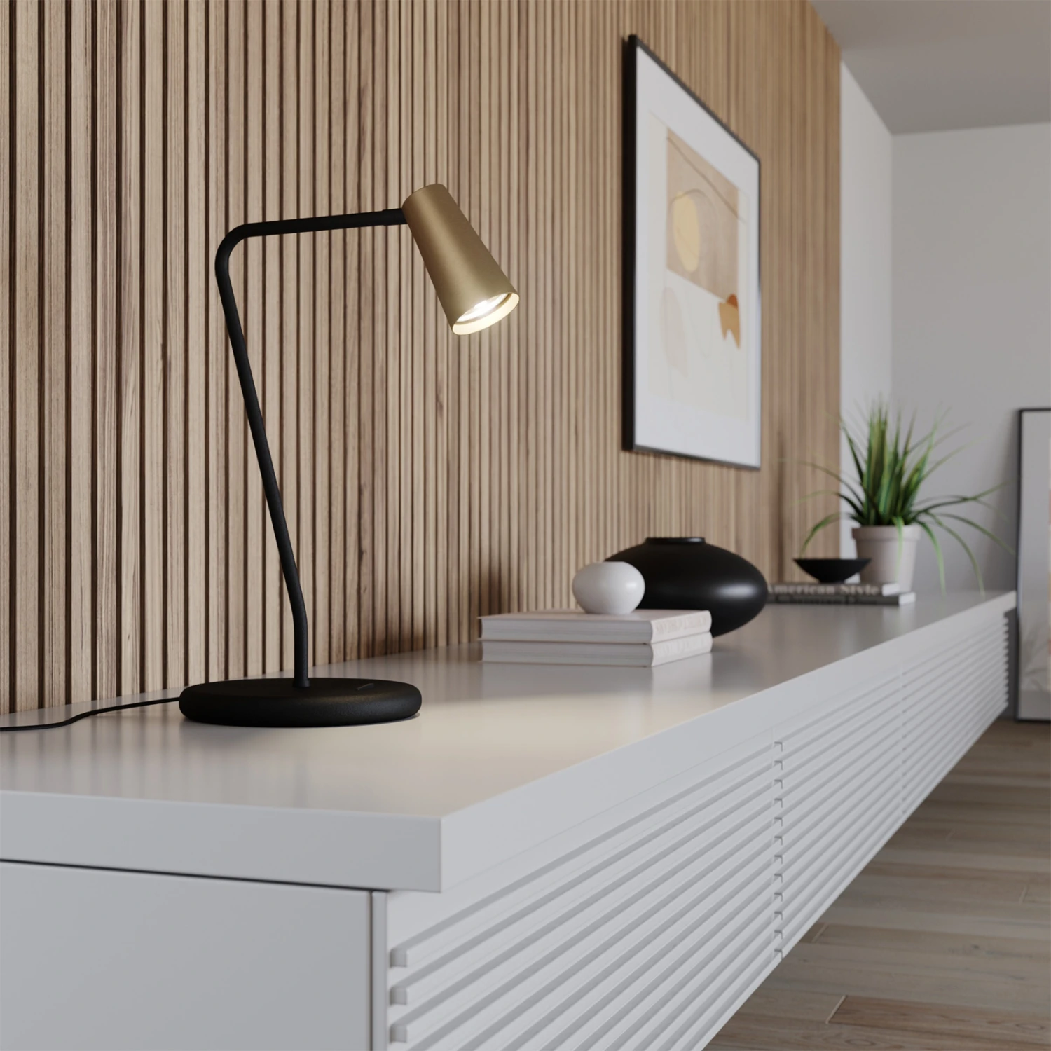 Lucande Angelina Tischleuchte, Messing-gold 4 Lucande Angelina Tischleuchte, Messing-gold – Bild 2