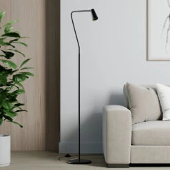 Lucande Angelina Stehleuchte, Schwarz-gold -Lucande 9624862 2