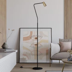 Lucande Angelina Stehleuchte, Messing-gold -Lucande 9624863 1