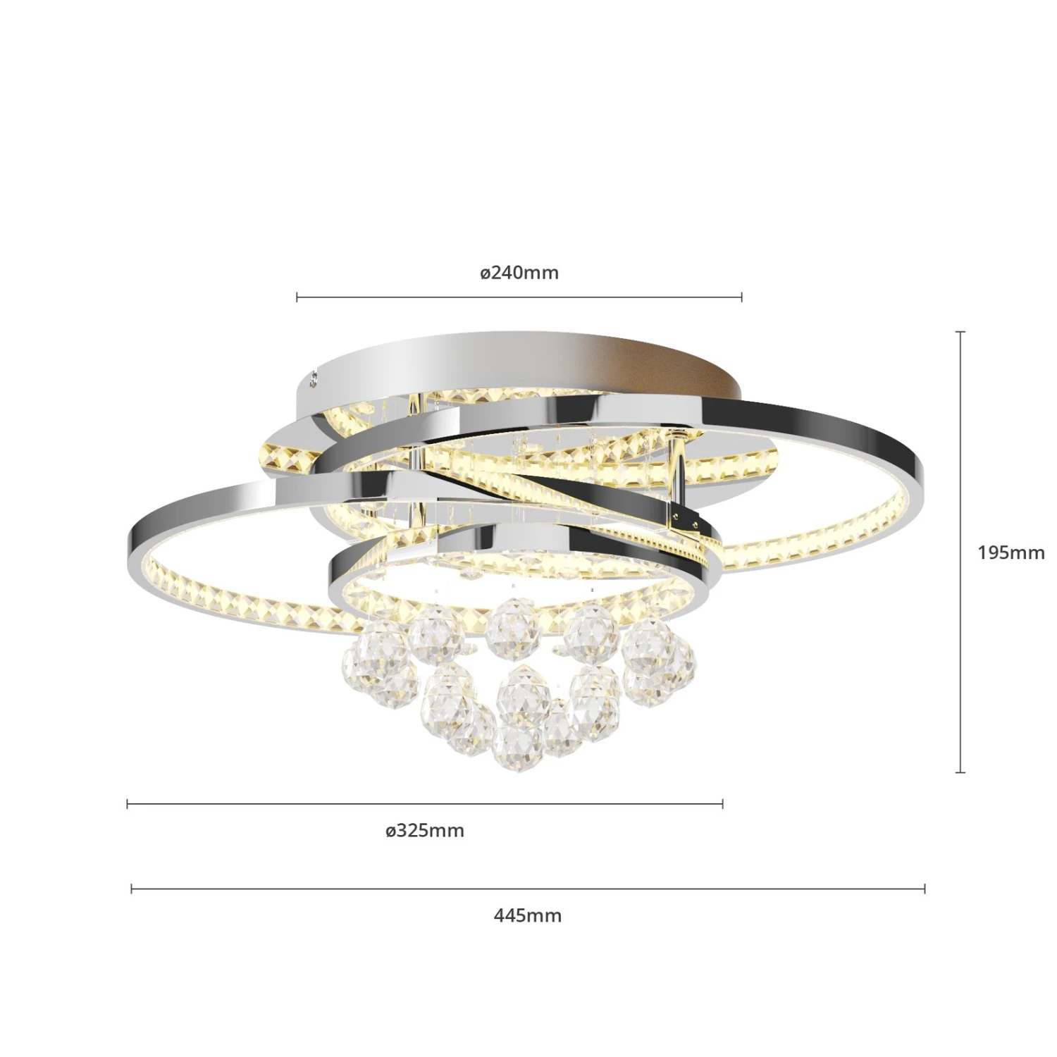 Lucande Keely LED-Deckenleuchte Kristall, 44,5 Cm 9 Lucande Keely LED-Deckenleuchte Kristall, 44,5 Cm – Bild 7