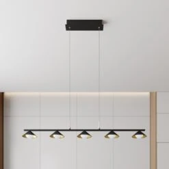 Lucande Kianos LED-Hängeleuchte, Schwarz, 5-fl. 13 Lucande Kianos LED-Hängeleuchte, Schwarz, 5-fl. -Lucande 9624945 2