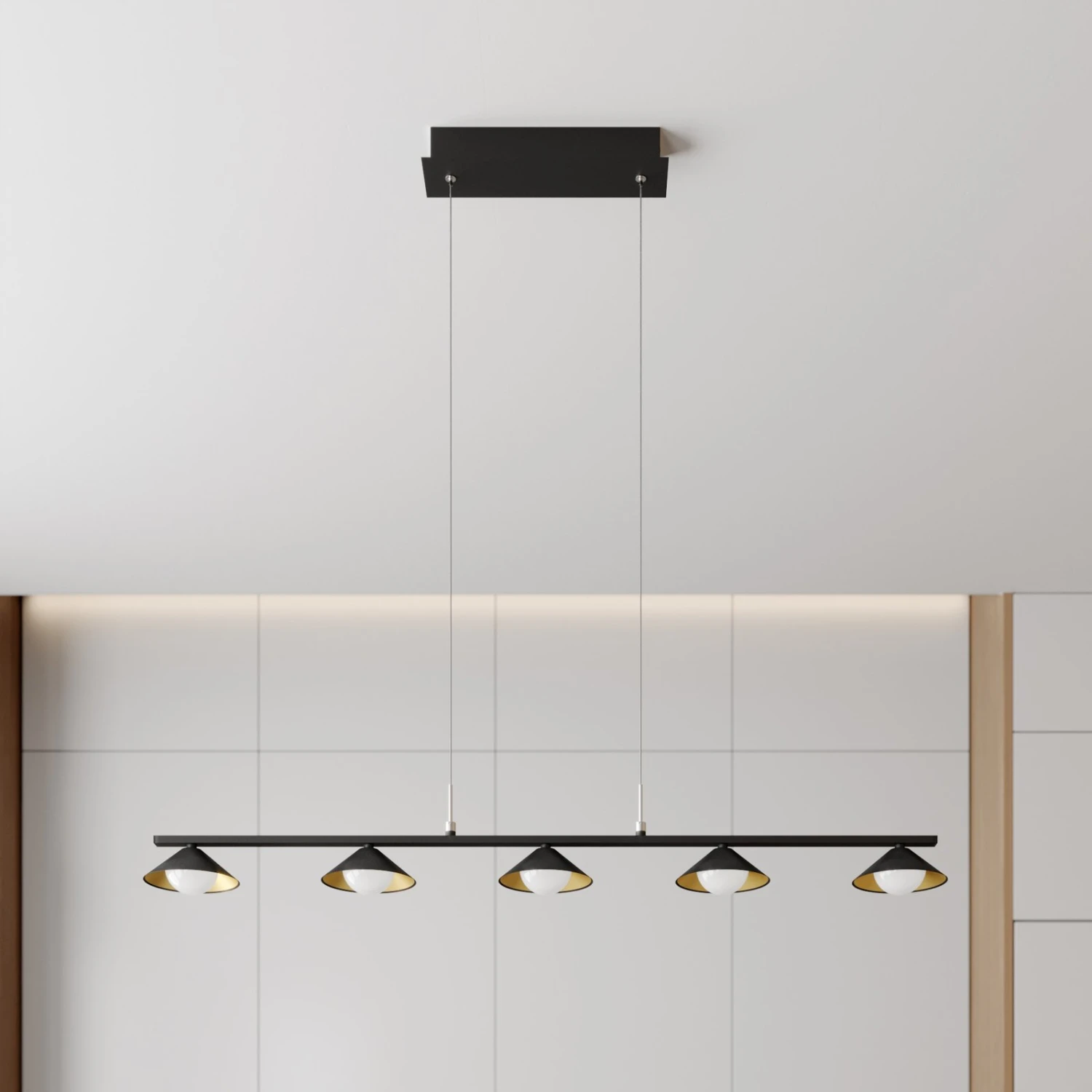 Lucande Kianos LED-Hängeleuchte, Schwarz, 5-fl. 5 Lucande Kianos LED-Hängeleuchte, Schwarz, 5-fl. – Bild 3