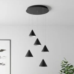 Lucande Livan LED-Hängeleuchte, Schwarz, 5-fl. 13 Lucande Livan LED-Hängeleuchte, Schwarz, 5-fl. -Lucande 9624949 2