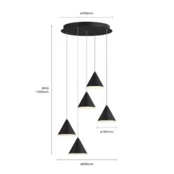 Lucande Livan LED-Hängeleuchte, Schwarz, 5-fl. 17 Lucande Livan LED-Hängeleuchte, Schwarz, 5-fl. -Lucande 9624949 6