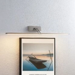 Lucande Thibaud LED-Bilderleuchte, Nickel, 83,4 Cm