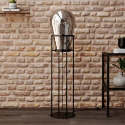 Lucande Viyan Stehleuchte Mit Glasballon -Lucande 9626162 2