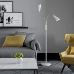 Lucande Medira Stehleuchte, Zweiflammig, Weiß -Lucande 9626221 1