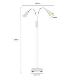 Lucande Medira Stehleuchte, Zweiflammig, Weiß -Lucande 9626221 6