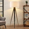 Lucande Bodhi Tripod-Stehleuchte, Zylinder, Weiß -Lucande 9626223