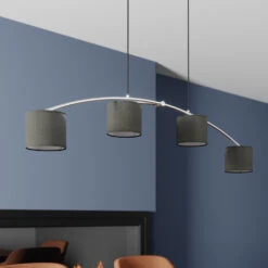 Lucande Juljana Pendellampe, 4-fl., Stoffschirme -Lucande 9626233 2