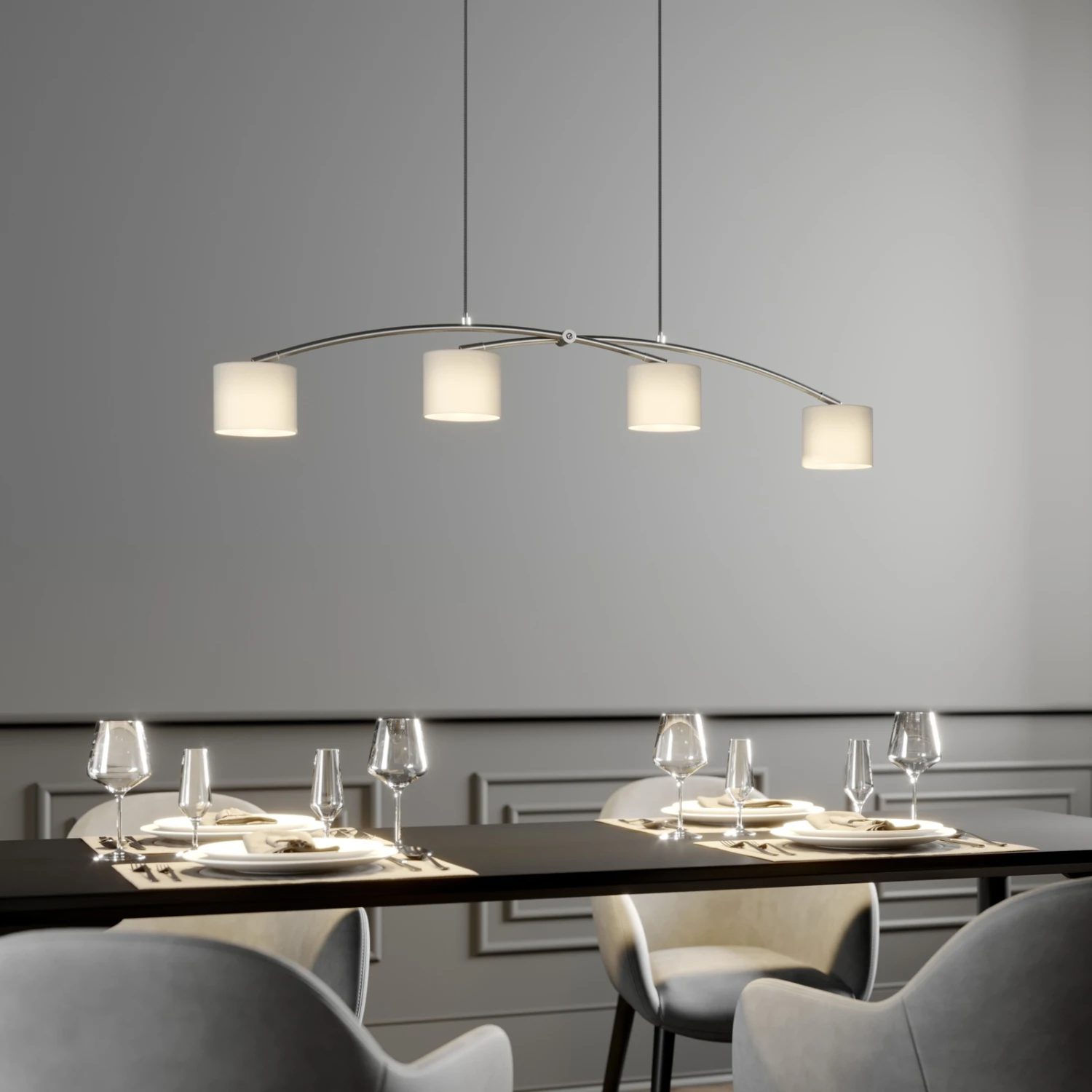 Lucande Juljana Pendellampe, 4-fl., Glasschirme 4 Lucande Juljana Pendellampe, 4-fl., Glasschirme – Bild 2