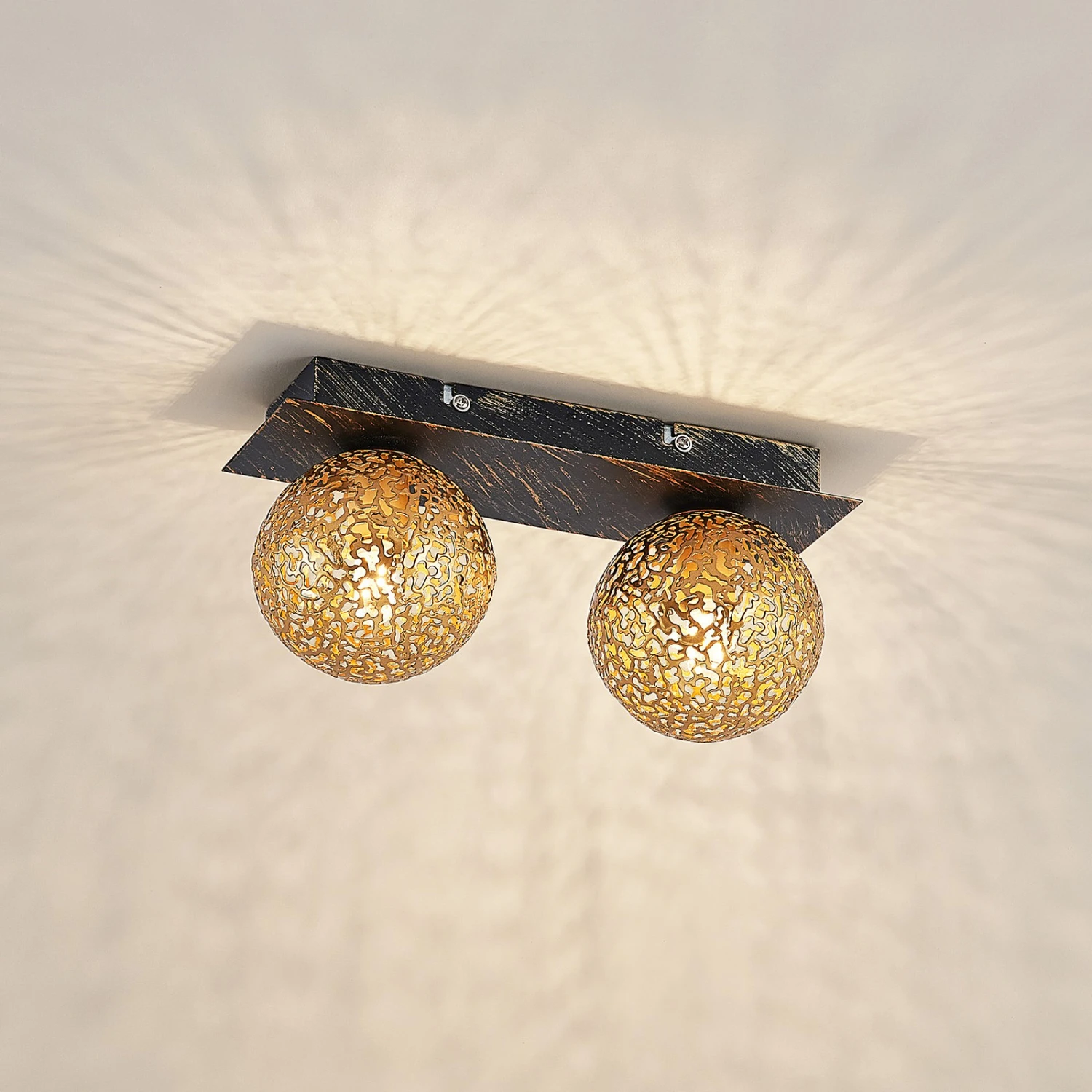 Lucande Evory Deckenleuchte, Eckig, 2-fl. 6 Lucande Evory Deckenleuchte, Eckig, 2-fl. – Bild 4