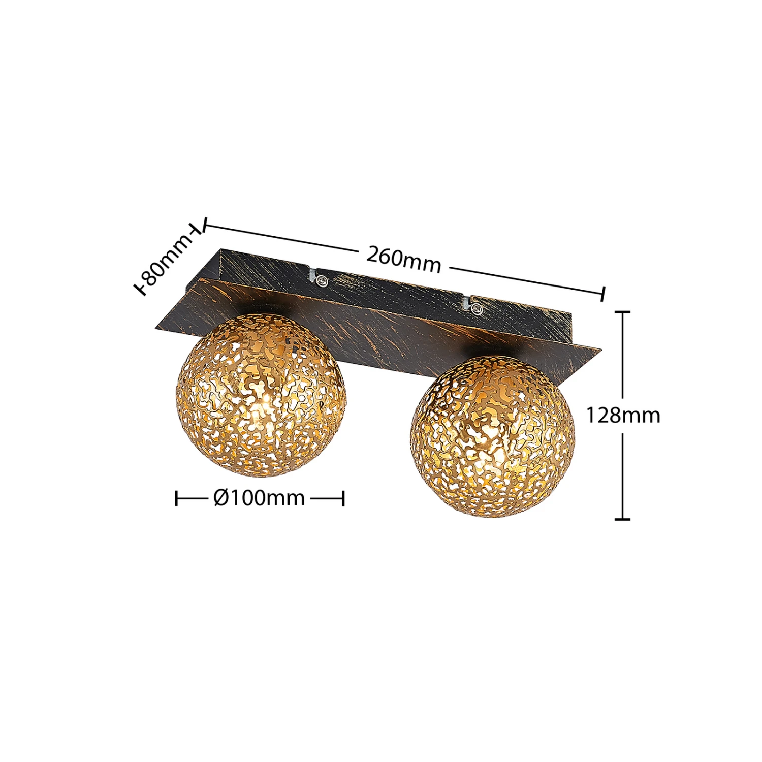 Lucande Evory Deckenleuchte, Eckig, 2-fl. 9 Lucande Evory Deckenleuchte, Eckig, 2-fl. – Bild 7