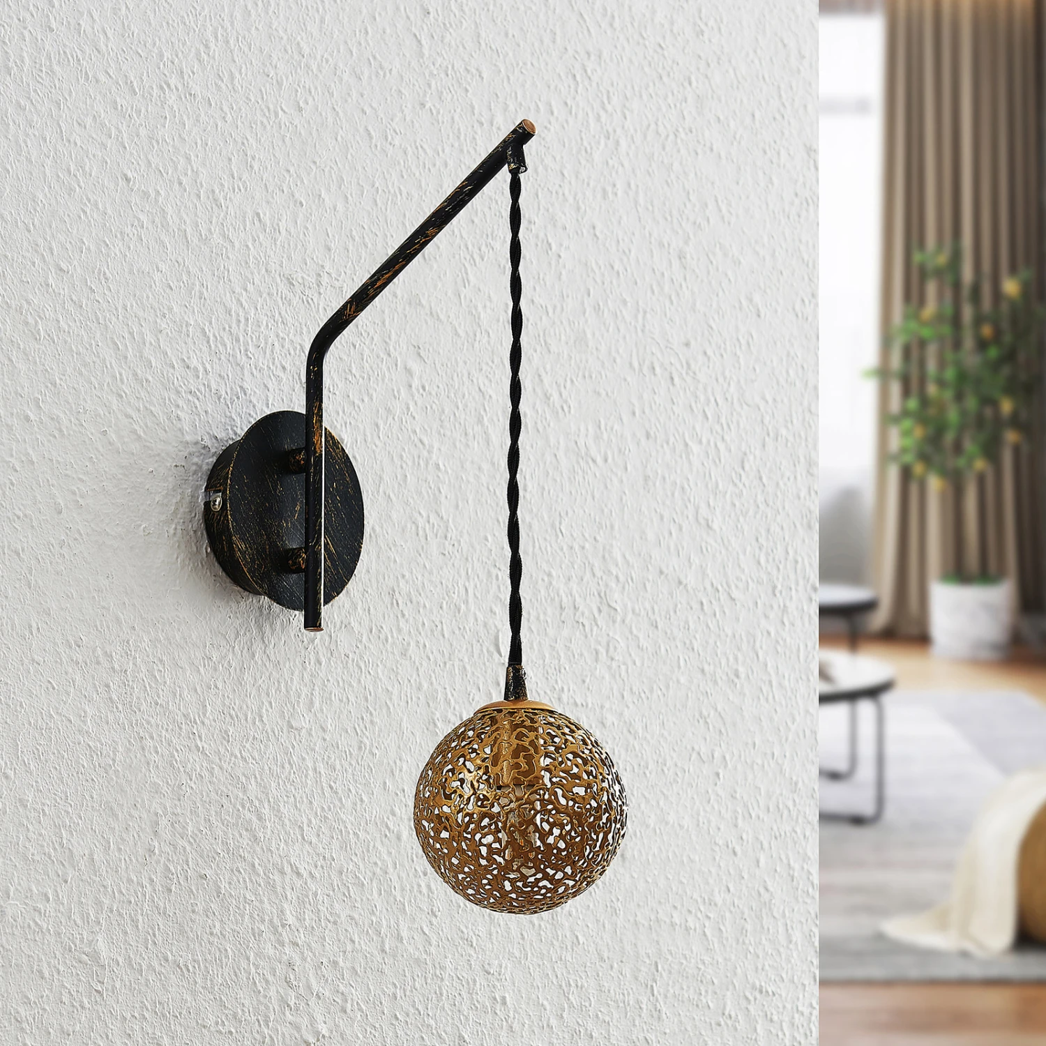 Lucande Zale Wandleuchte, Einflammig, Orientalisch 5 Lucande Zale Wandleuchte, Einflammig, Orientalisch – Bild 3