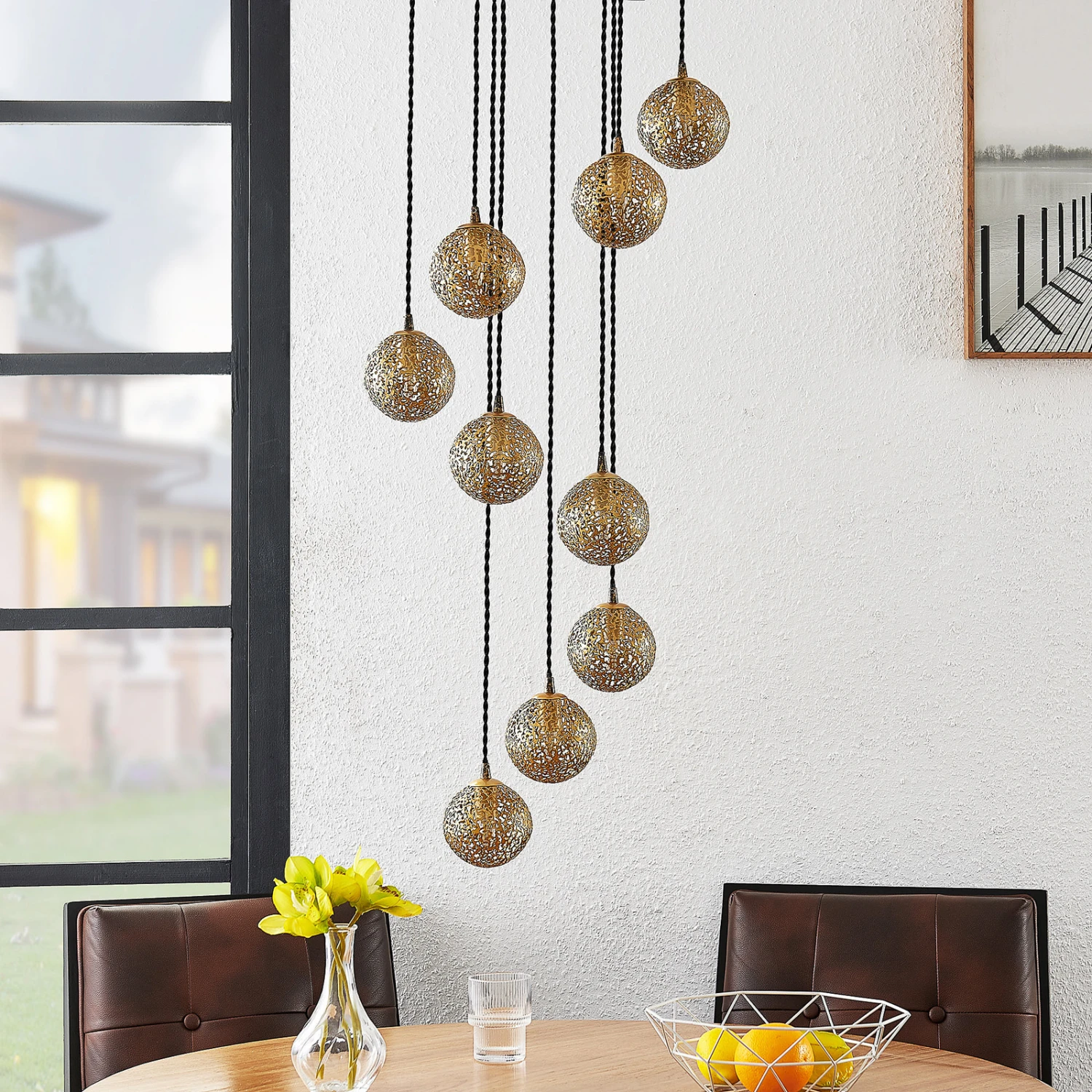 Lucande Zale Hängeleuchte, Neunflammig 5 Lucande Zale Hängeleuchte, Neunflammig – Bild 3