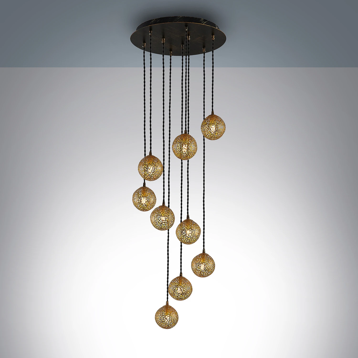 Lucande Zale Hängeleuchte, Neunflammig 6 Lucande Zale Hängeleuchte, Neunflammig – Bild 4