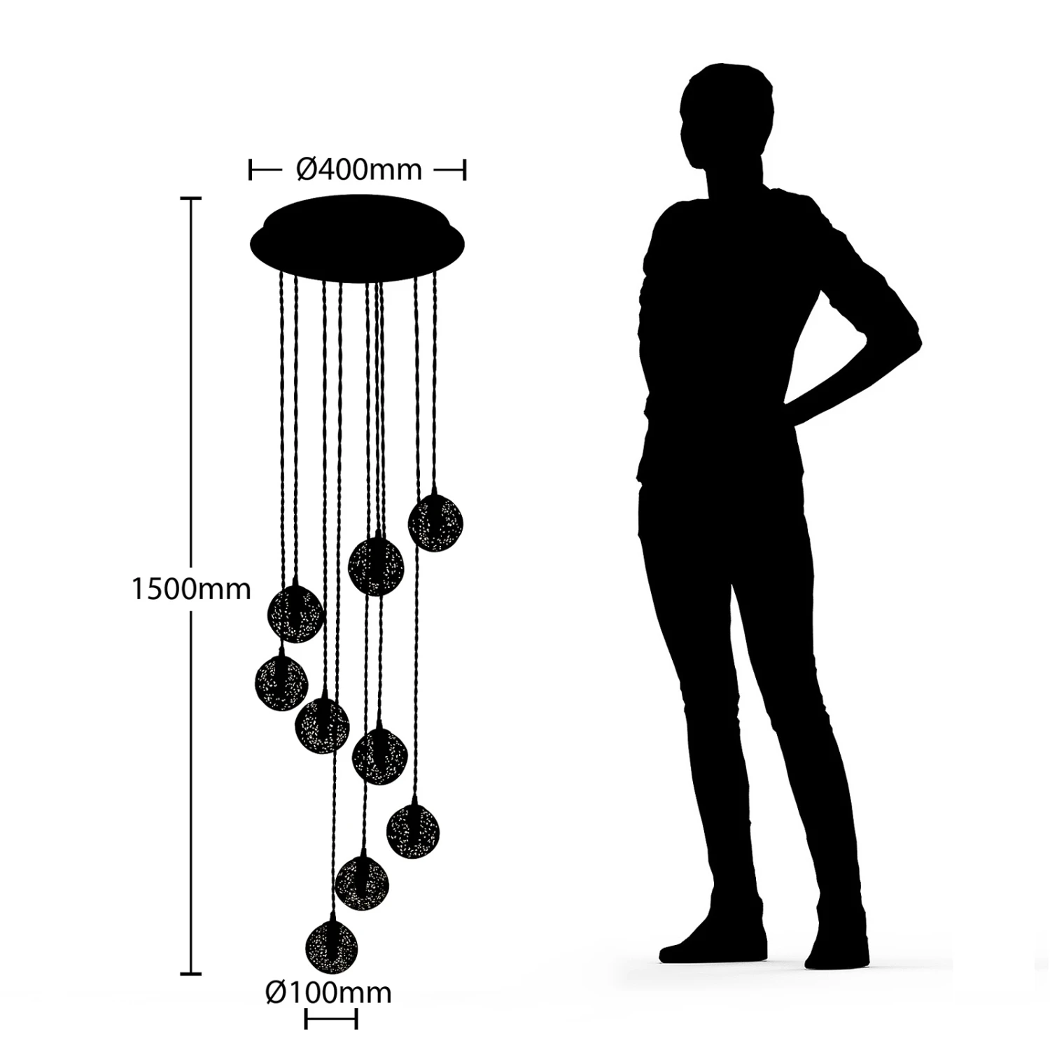 Lucande Zale Hängeleuchte, Neunflammig 8 Lucande Zale Hängeleuchte, Neunflammig – Bild 6