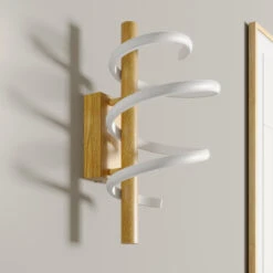 Lucande Milora LED-Wandleuchte, 40 Cm, Eiche -Lucande 9626391 2