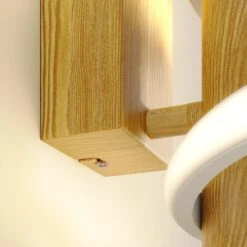 Lucande Milora LED-Wandleuchte, 40 Cm, Eiche -Lucande 9626391 3