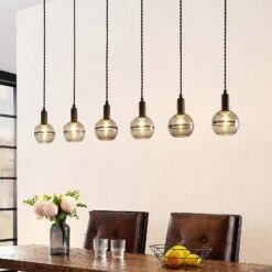 Lucande 35 Lucande Ably Hängeleuchte, Rauchglas, Sechsflammig