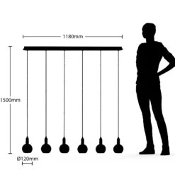 Lucande Ably Hängeleuchte, Rauchglas, Sechsflammig -Lucande 9626474 3
