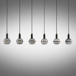 Lucande Ably Hängeleuchte, Rauchglas, Sechsflammig -Lucande 9626474 6